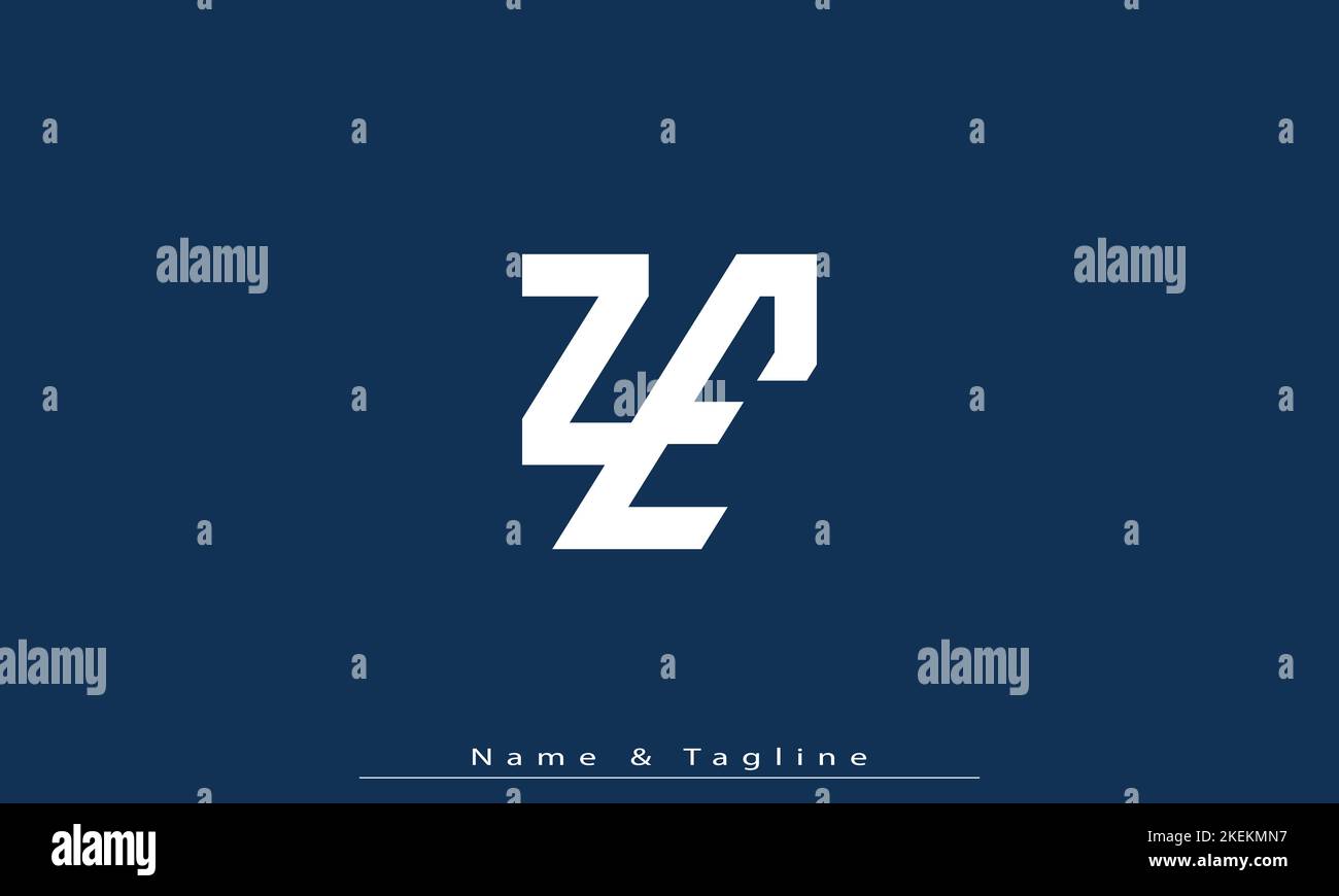 Lettere alfabetiche iniziali logo monogramma ZE , EZ Illustrazione Vettoriale
