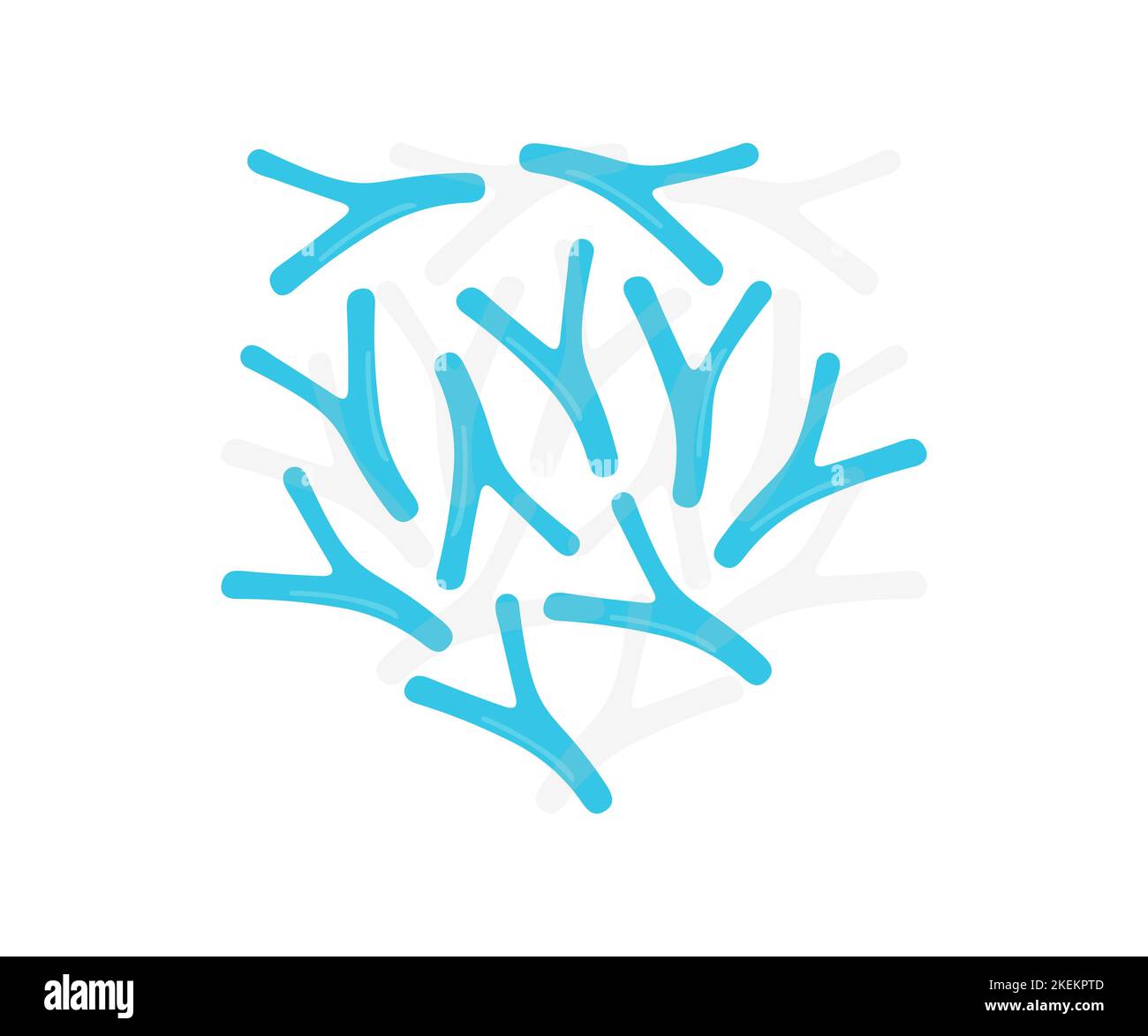Batteri Bifidobacterium, batteri anaerobici gram-positivi a forma di asta che fanno parte della flora normale dell'intestino umano logo design. Probiotico. Illustrazione Vettoriale