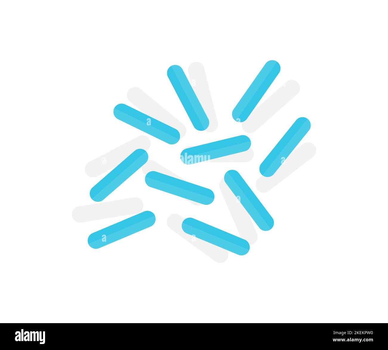 Logo lactobacillus batteriias probiotico. Batteri utilizzati come trattamento probiotico, yogurts, sano vettore alimentare disegno e illustrazione. Illustrazione Vettoriale