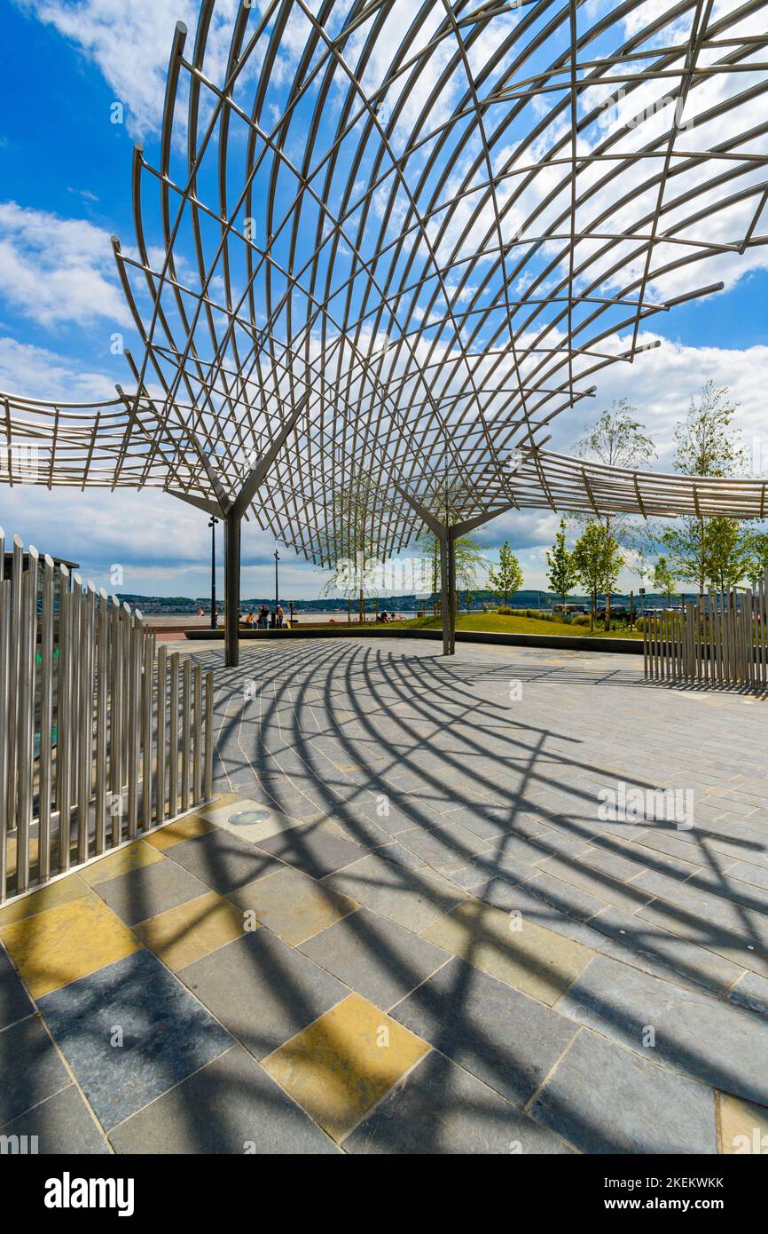 La scultura della balena di Tay di Lee Simmons, Waterfront Place, Dundee, Scotland, UK Foto Stock