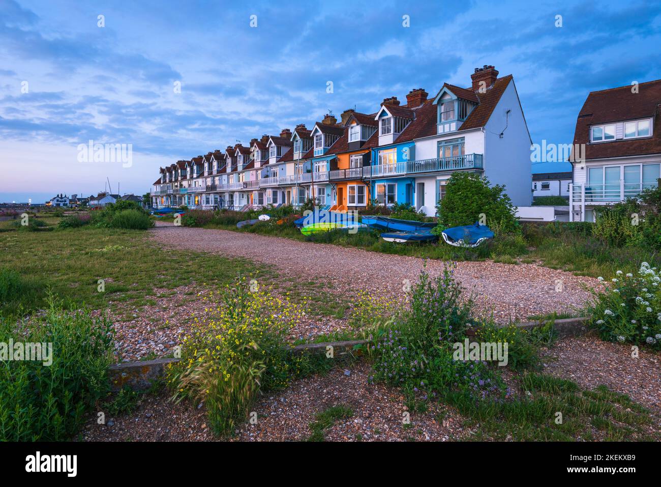 Wavercrest; una parata sulla spiaggia di Whitstable, Kent Foto Stock