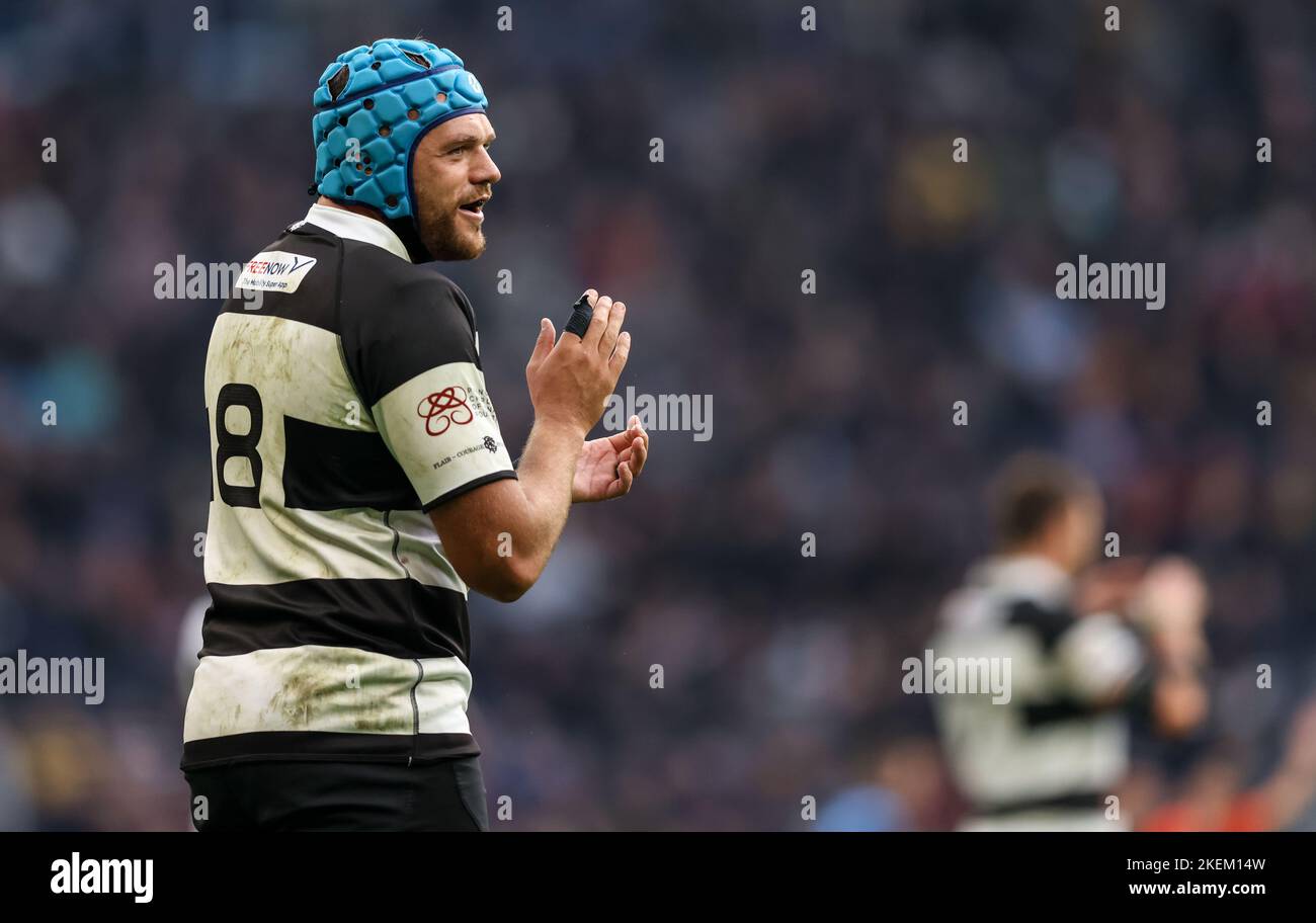 Londra, Inghilterra, 13th novembre 2022, Rugby Union Killik Cup, Barbarians contro Nuova Zelanda XV, Tottenham Hotspur Stadium, 2022, 13/11/2022 Zach Mercer of Barbarians Credit:Paul Harding/Alamy Live News Foto Stock