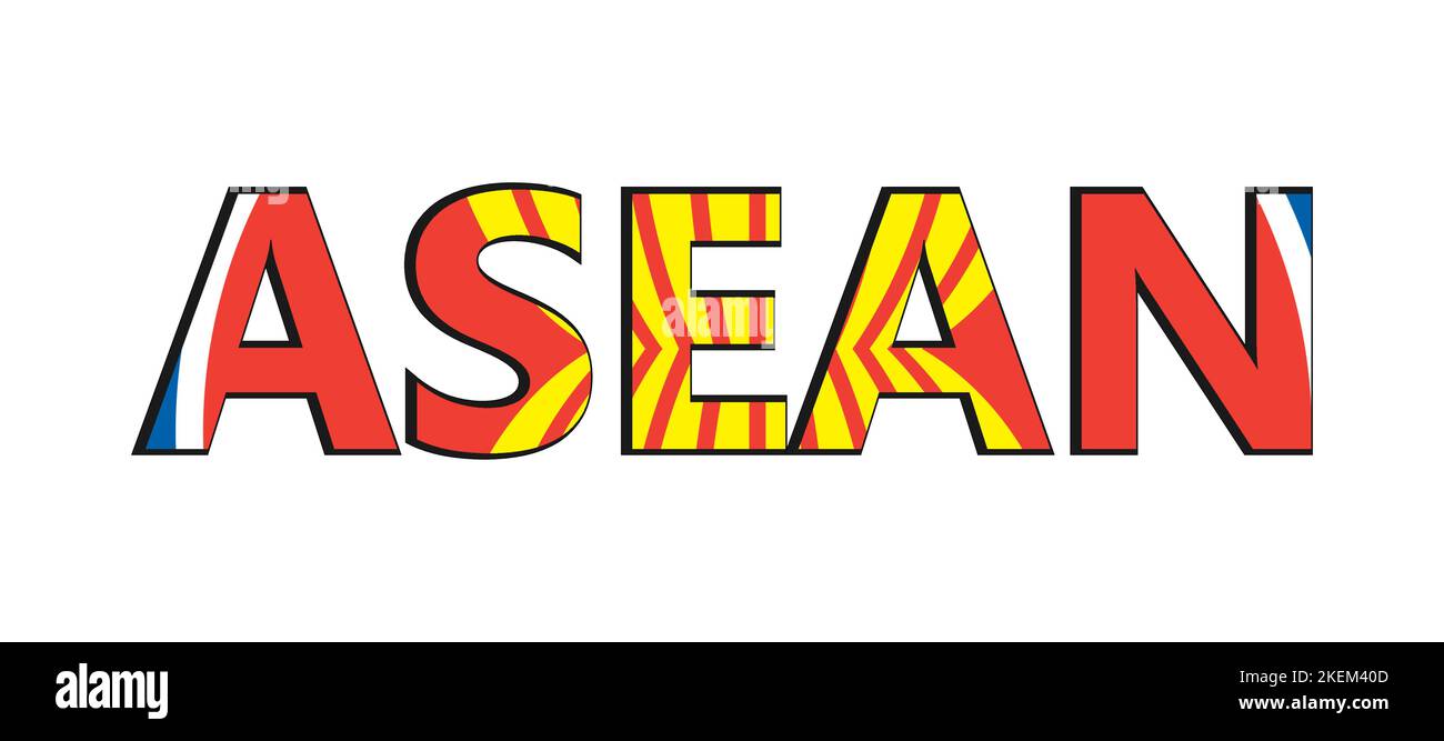 Illustrazione del vettore del logo ASEAN. Vertice ASEAN. Paesi ASEAN. Illustrazione Vettoriale
