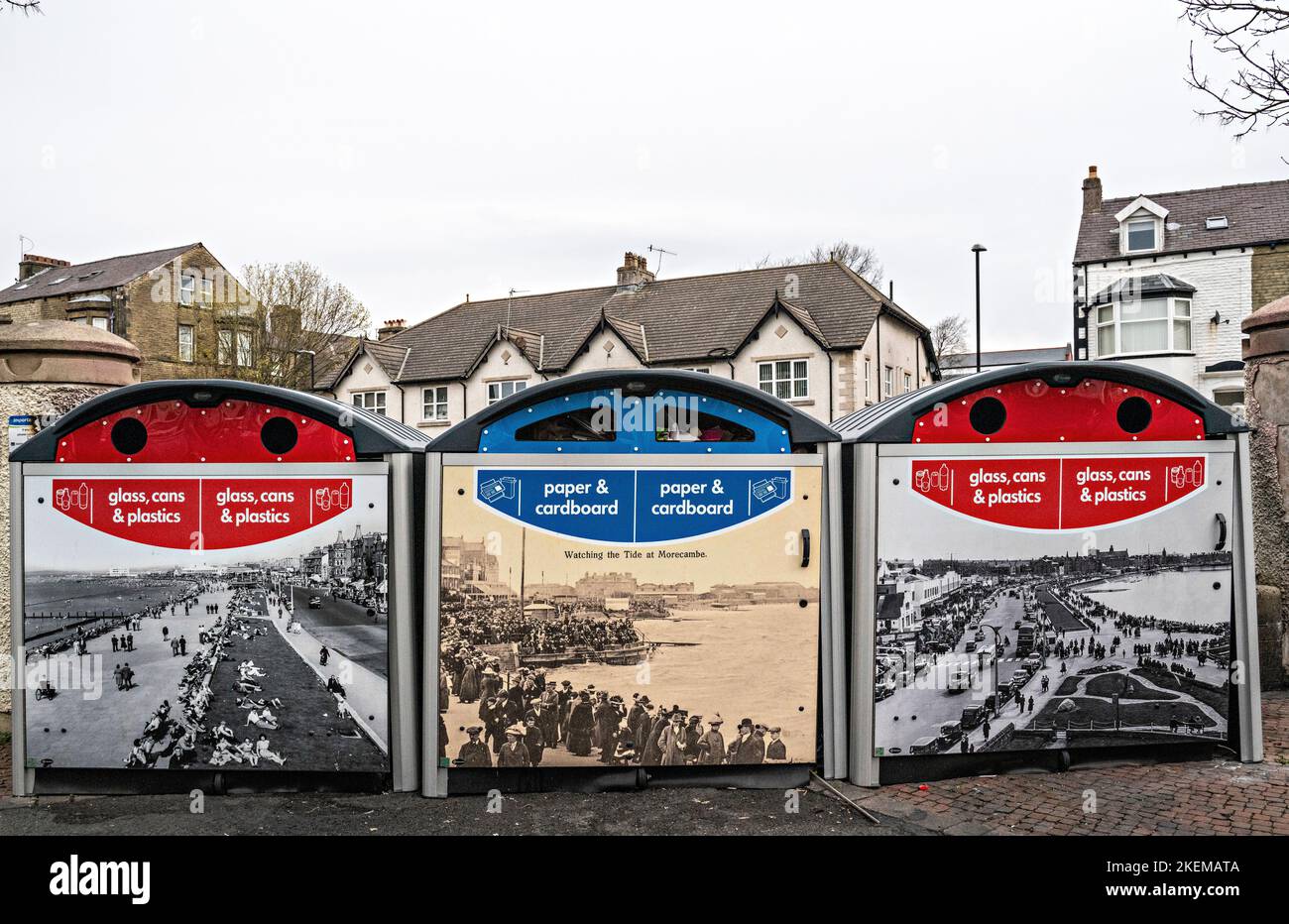 Immagini Vintage Morecambe presso la Recycling Bank Foto Stock