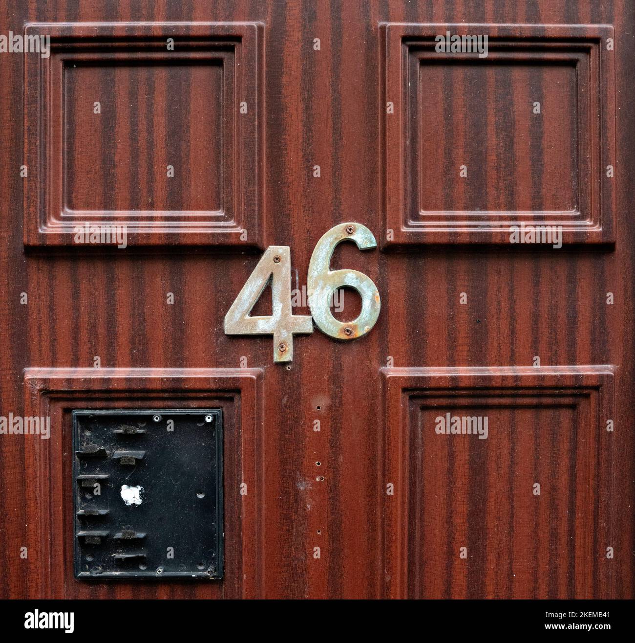 Porta anteriore della casa numero 46 Foto Stock