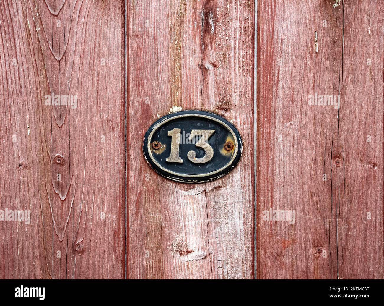 Numero sfortunato tredici Foto Stock
