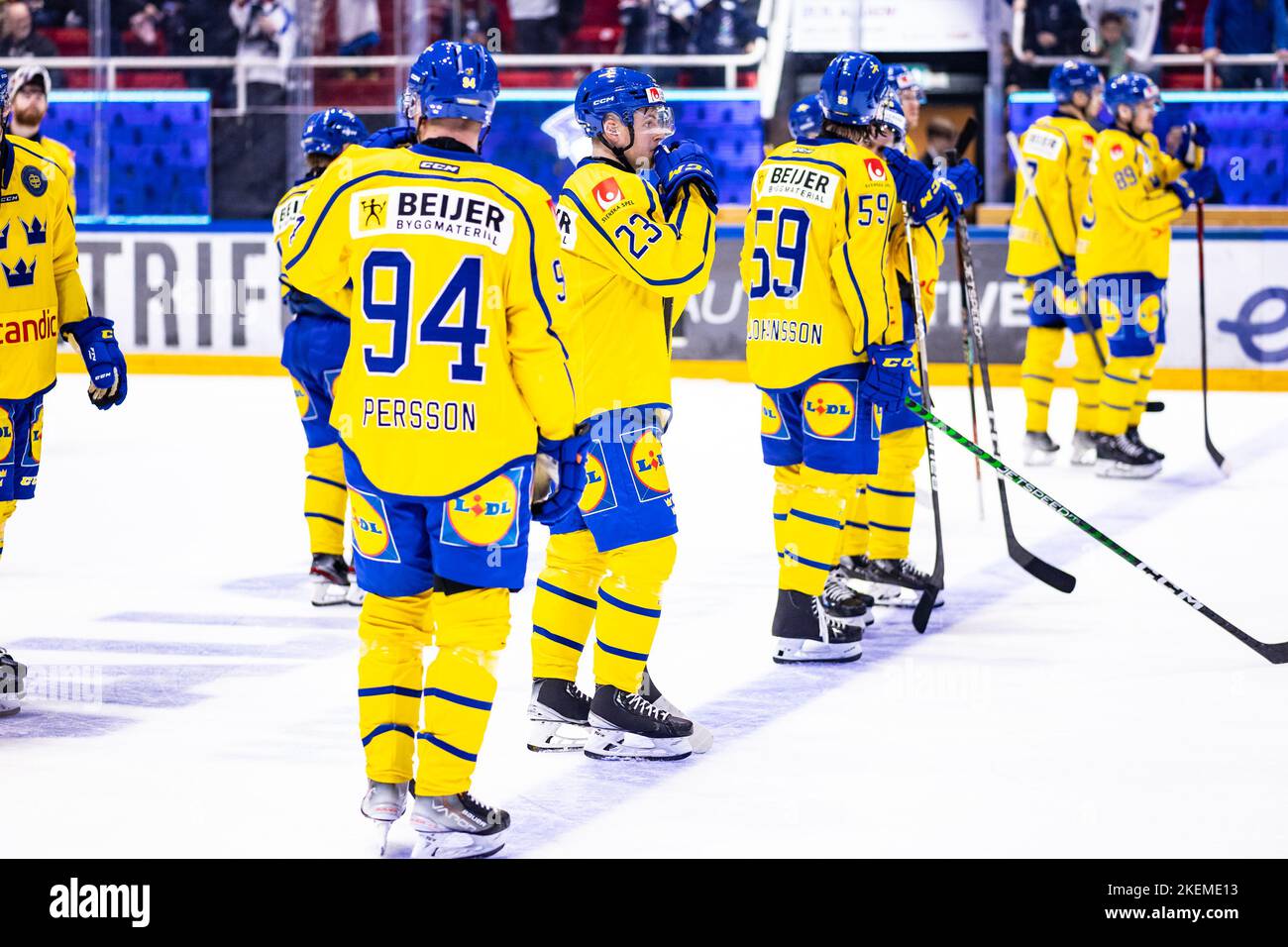 TURKU, FINLANDIA - 13 NOVEMBRE: Jesper Sellgren di Svezia (M) durante la partita della Karjala Cup 2022 tra Finlandia e Svezia al Gatorade Center il 13 novembre 2022 a Turku, Finlandia. (Foto di Vedran Galijas/Just Pictures/Sipa USA) Foto Stock