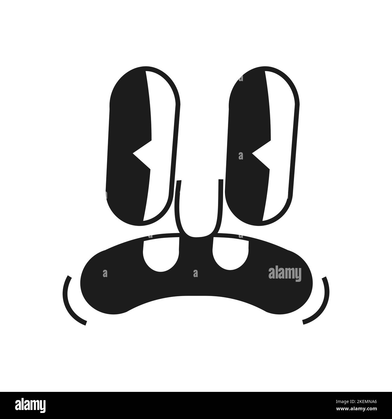 Personaggio della mascotte dei cartoni animati. Volti retrò vintage. Vettore divertente sorriso. Illustrazione Vettoriale