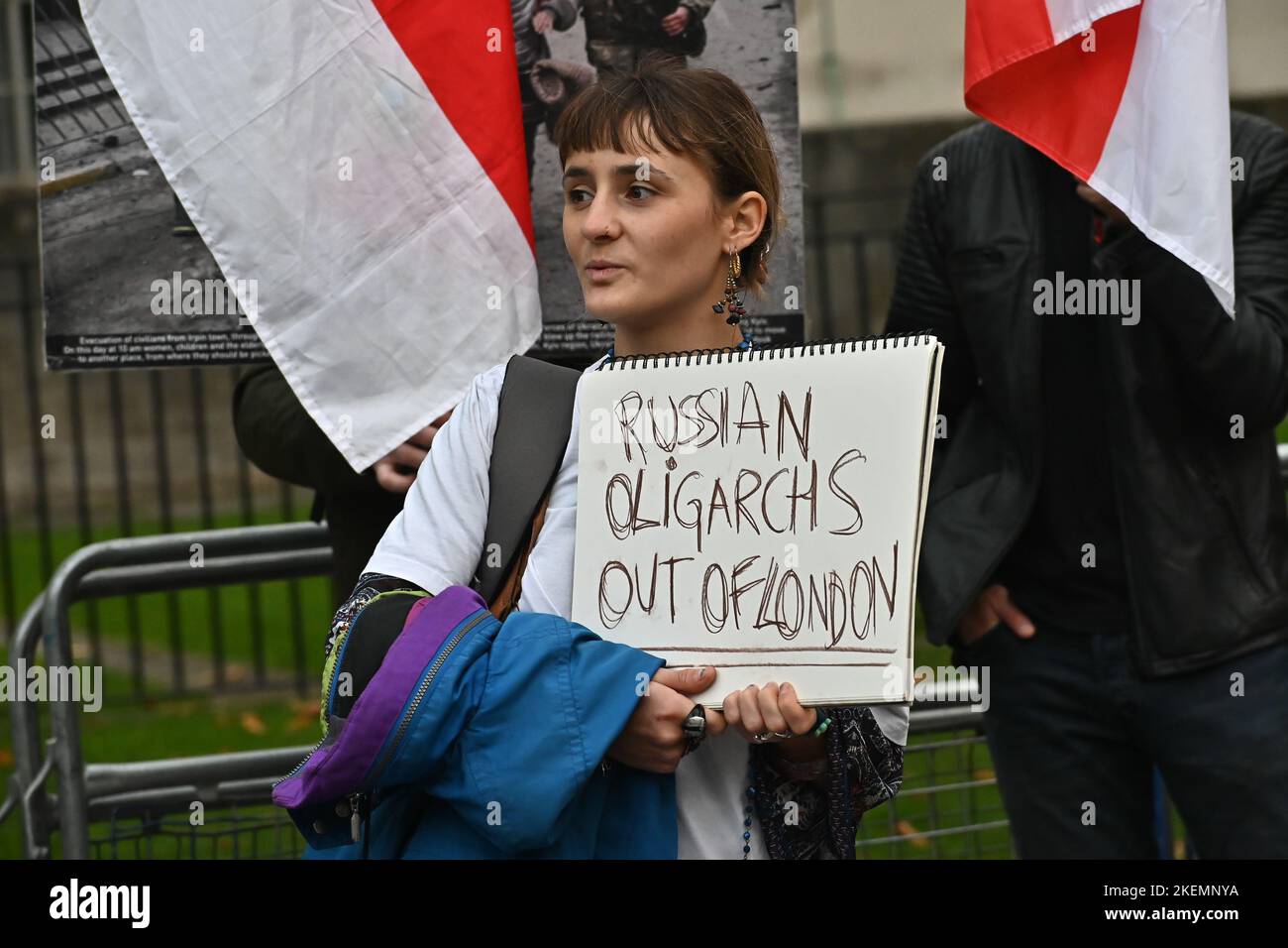 Downing Street, Londra, Regno Unito. 13th novembre 2022. La guerra in Ucraina non è finita, i dimostranti chiedono più armi. La promessa di armi per l'Ucraina. Credit: Vedi li/Picture Capital/Alamy Live News Foto Stock
