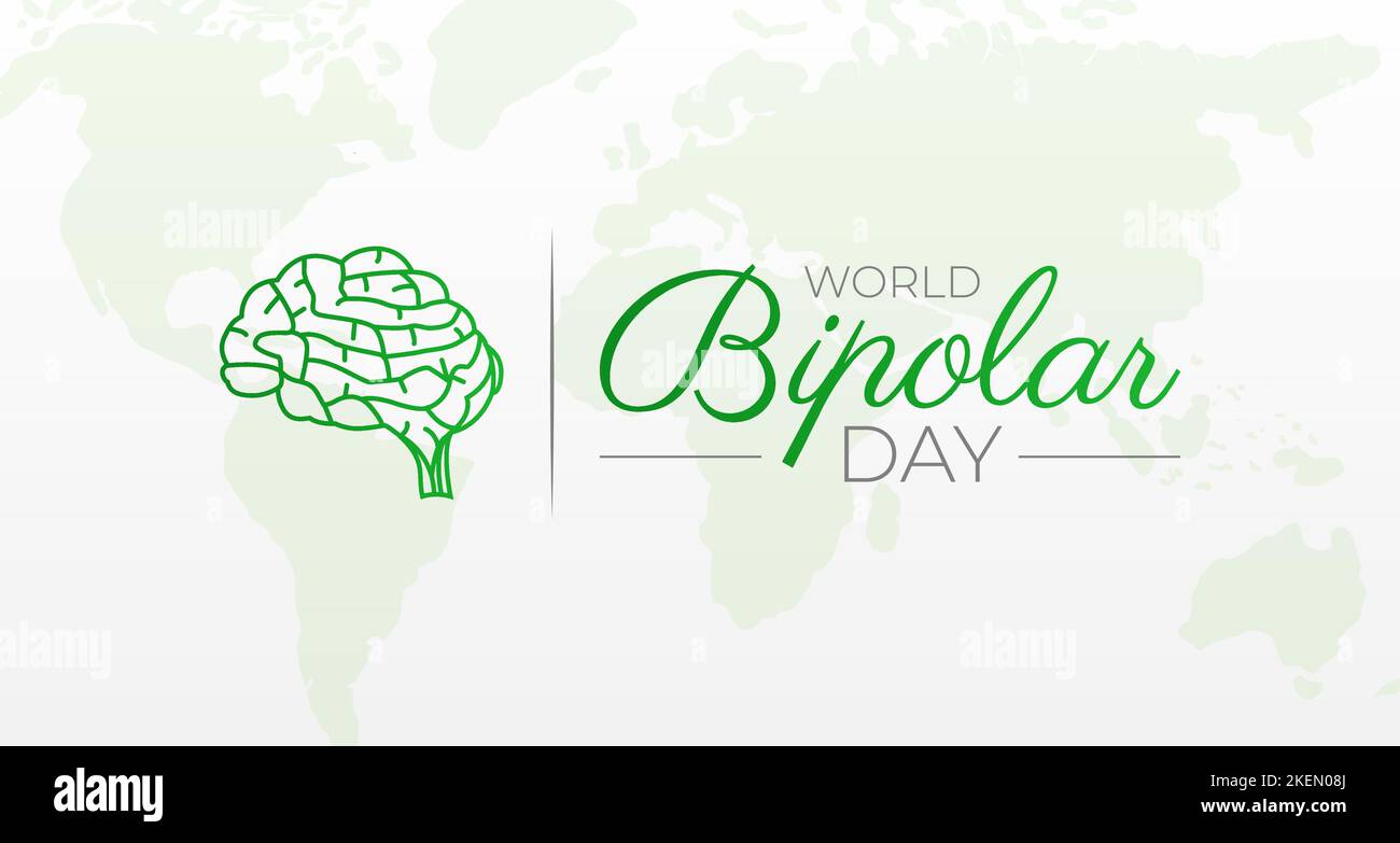 Banner con illustrazione della Giornata bipolare del mondo Illustrazione Vettoriale