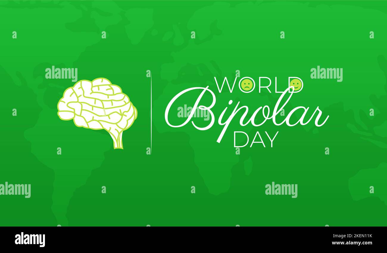 World Bipolar Day background Illustration con Emoji o Smiley Illustrazione Vettoriale