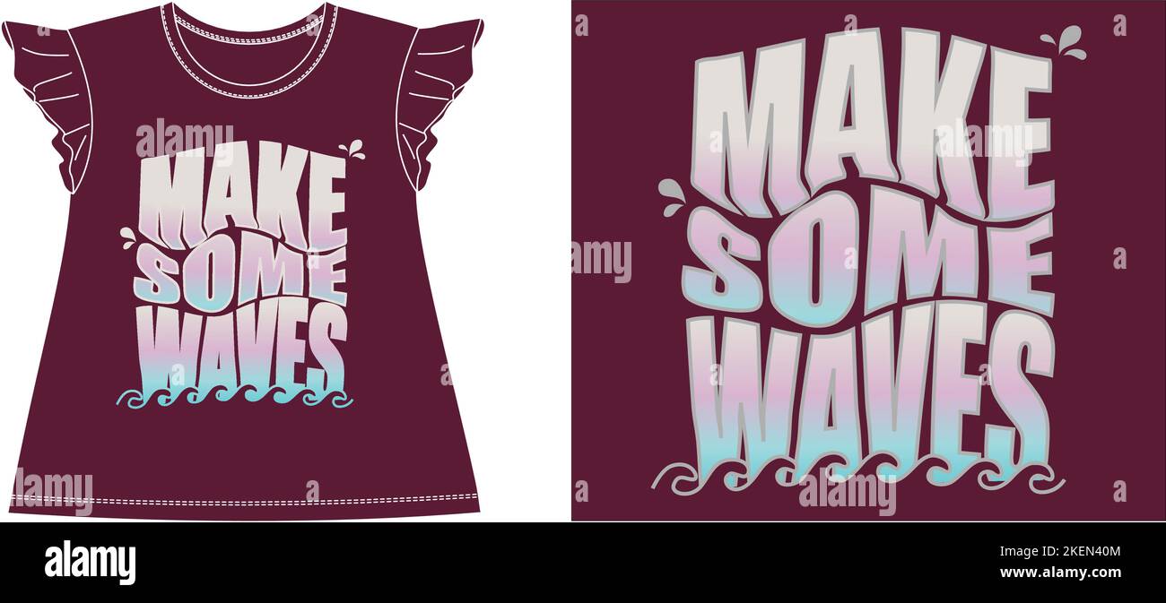 fare alcune onde t shirt grafica disegno vettoriale illustrazione file digitale Illustrazione Vettoriale