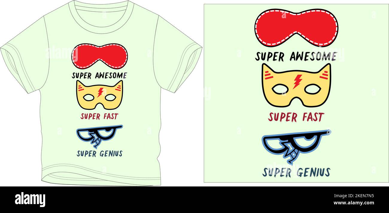 super awesome super veloce t shirt grafica disegno vettoriale illustrazione digitale file stampa schermo, abbigliamento bambini, moda bambini, vettore, arte vettoriale, grafica Illustrazione Vettoriale