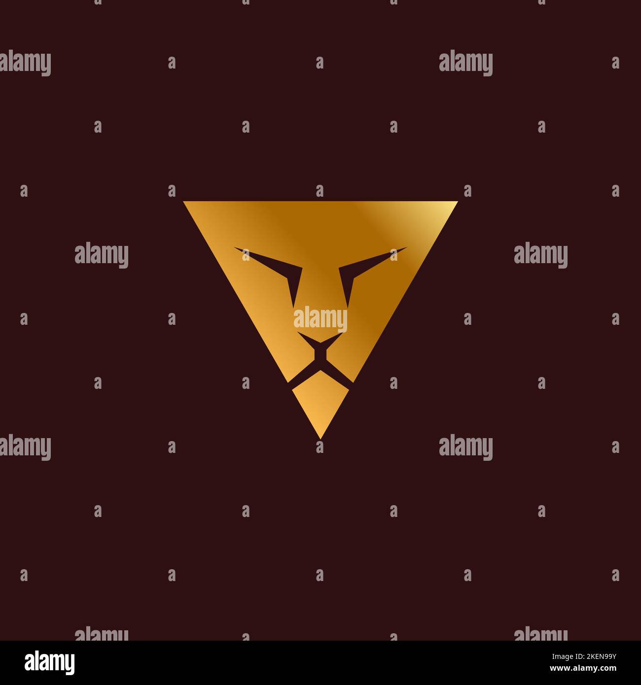 Logo Triangle Lion. Triangolo Jaguar Illustrazione Vettoriale