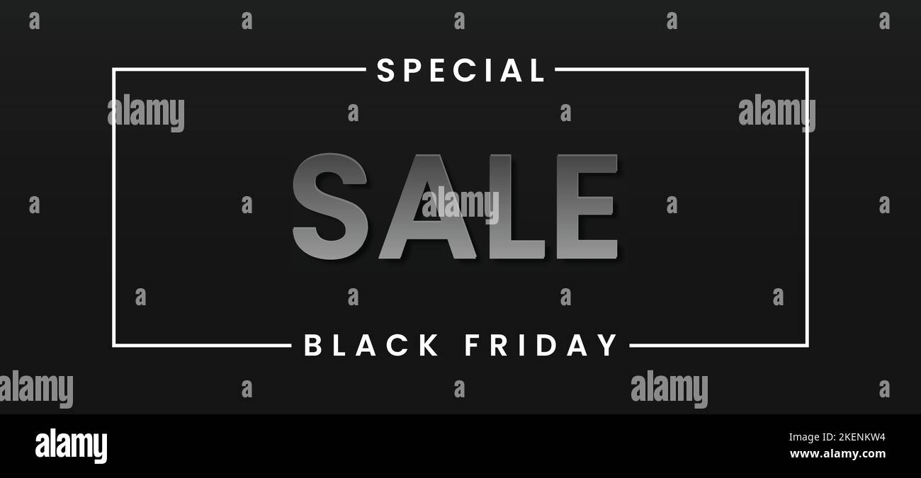 Banner o poster di vendita del Black Friday - modello vettoriale minimo per cartolina di vendita del Black Friday Illustrazione Vettoriale