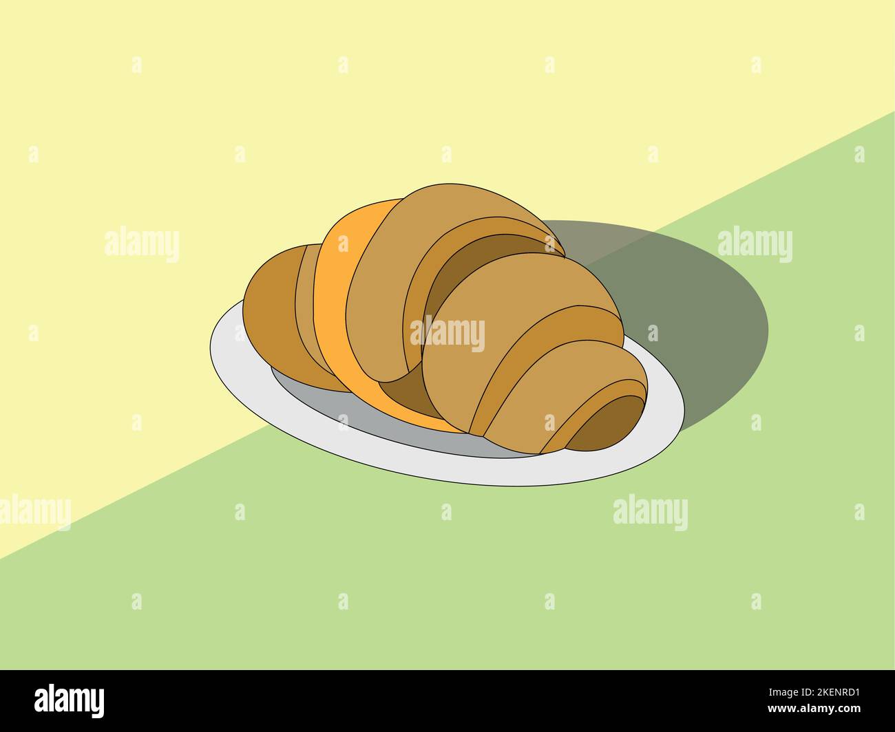 Illustrazione vettoriale, cornetti dolci e dolci Illustrazione Vettoriale