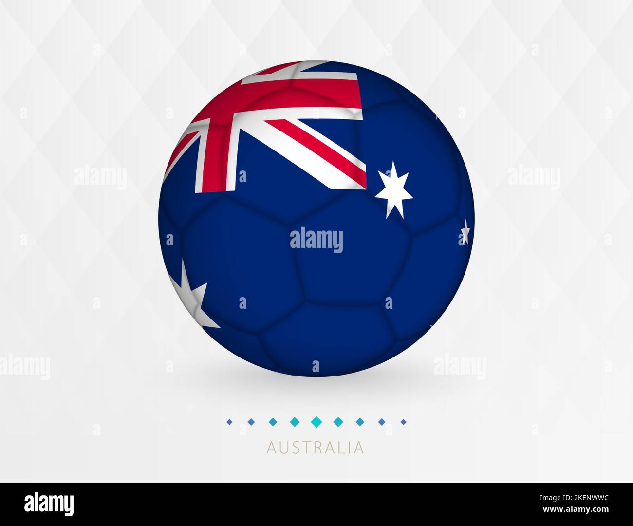 Pallone da calcio con bandiera australiana, pallone da calcio con bandiera della nazionale australiana. Icona sport vettoriale. Illustrazione Vettoriale