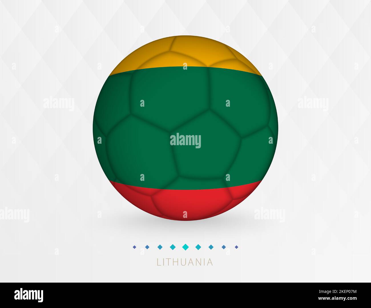Pallone da calcio con bandiera lituana, pallone da calcio con bandiera della nazionale lituana. Icona sport vettoriale. Illustrazione Vettoriale