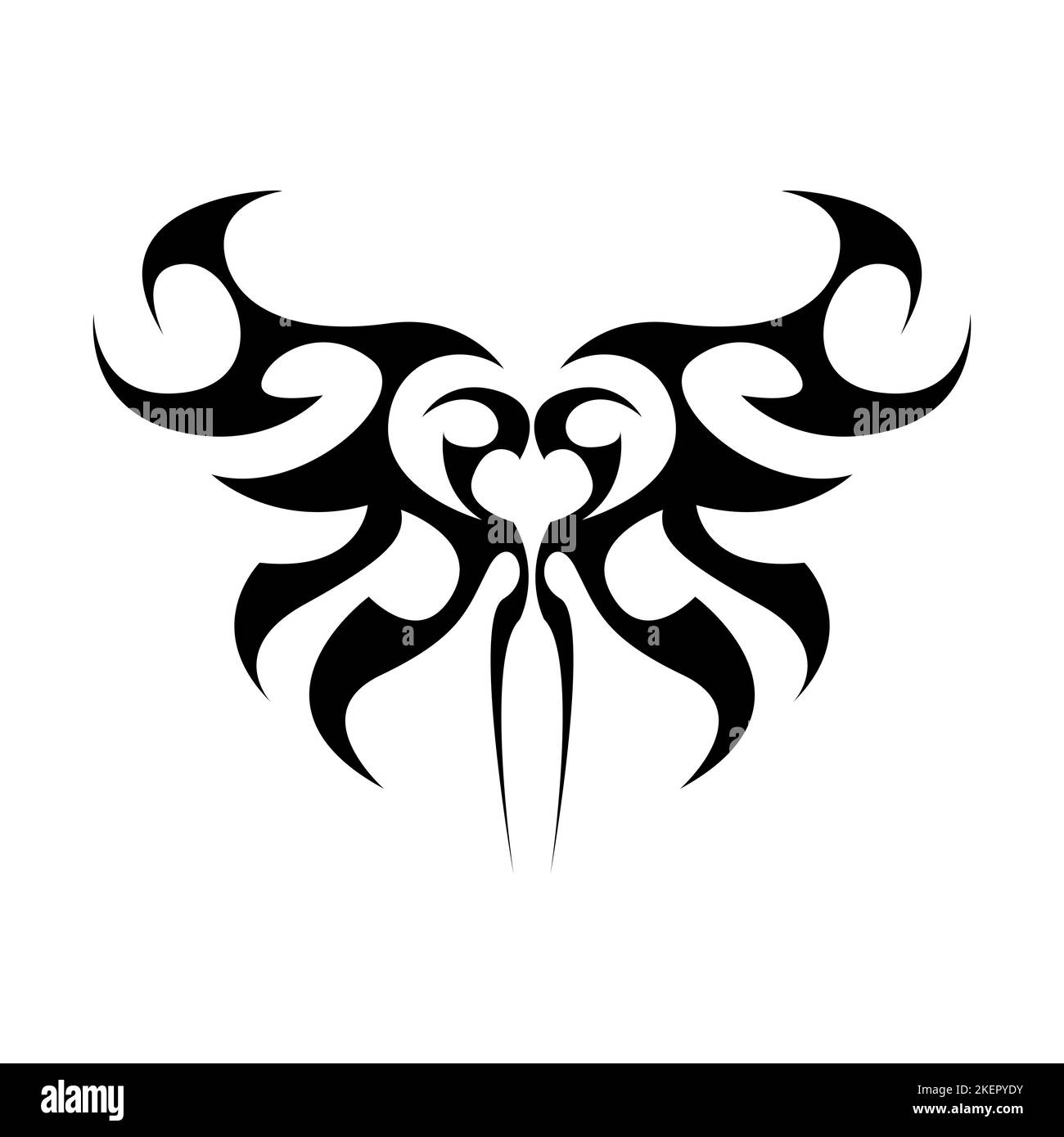 Ornamento tribale del tatuaggio. Schizzo del disegno vettoriale. Illustrazione Vettoriale