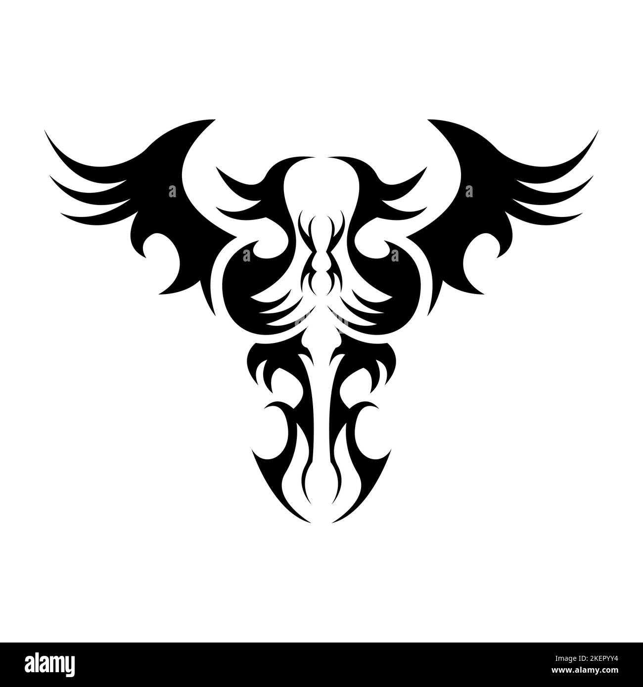 Ornamento tribale del tatuaggio. Schizzo del disegno vettoriale. Illustrazione Vettoriale