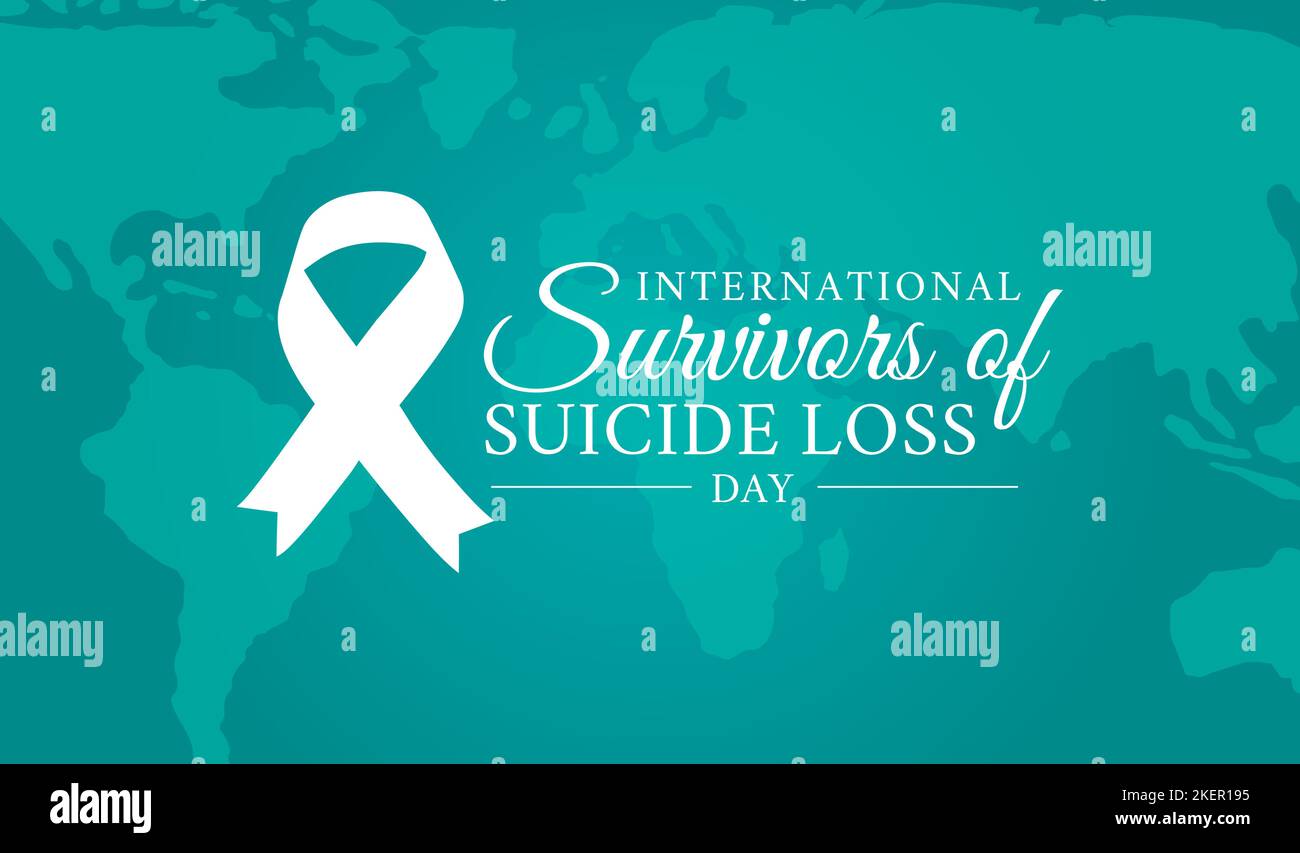 Teal Survivor internazionali di giorno di perdita del suicidio Illustrazione sfondo con nastro Illustrazione Vettoriale