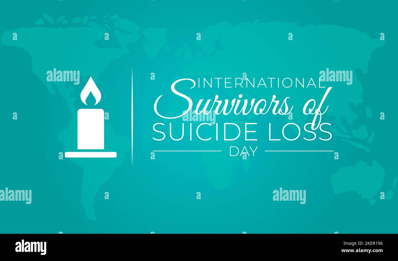 Survivor internazionali di giorno di perdita del suicidio Illustrazione disegno di fondo con candela Illustrazione Vettoriale
