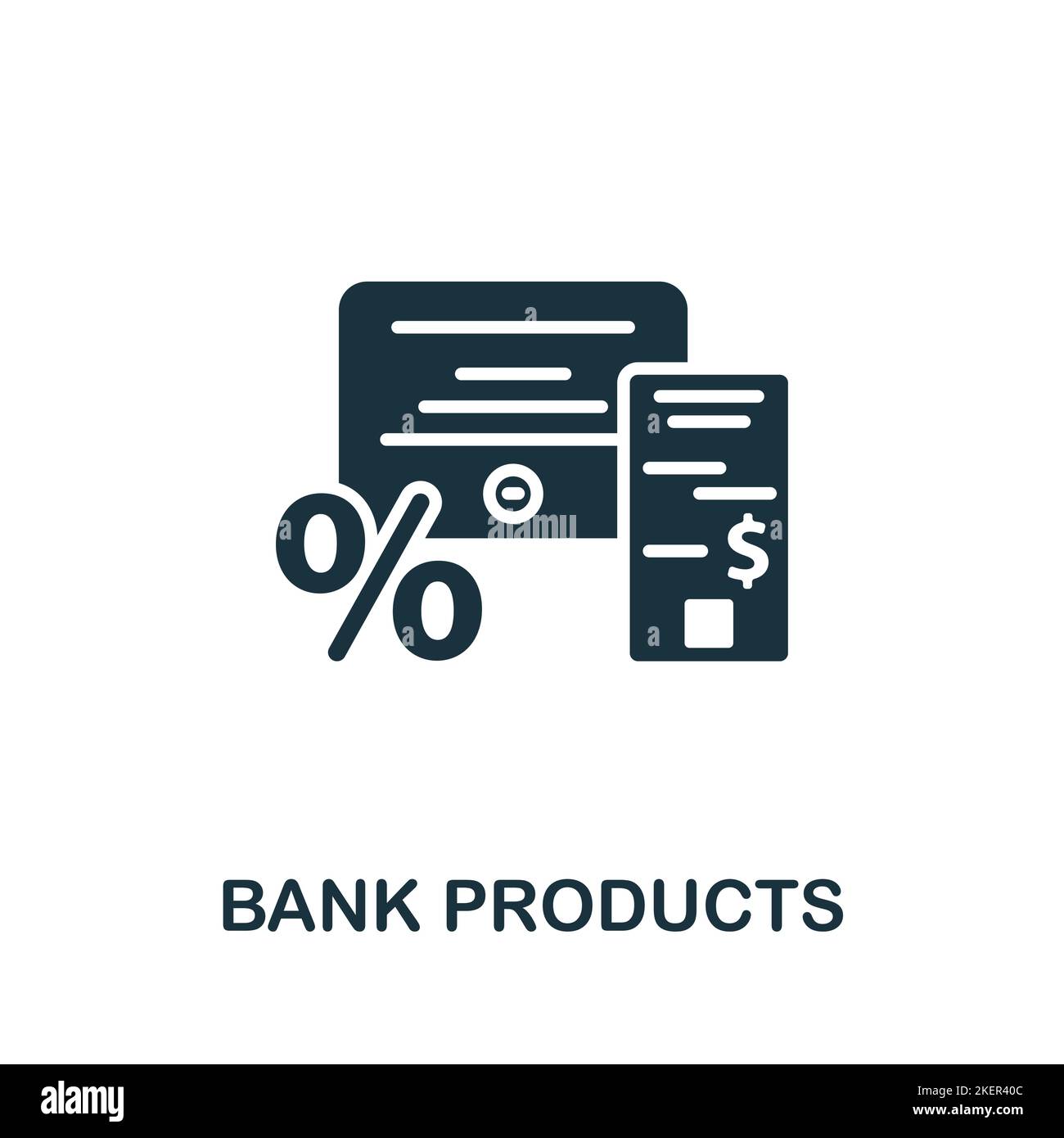 Icona prodotti bancari. Monocromatico semplice investimento icona per modelli, web design e infografica Illustrazione Vettoriale