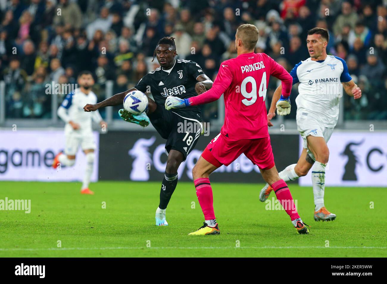 TORINO, ITALIA, 13 NOVEMBRE 2022. Moise Kean della Juventus FC segna il 13 novembre 2022 all'Allianz Stadium di Torino. Credit: Massimiliano Ferraro/Alamy Live News Foto Stock