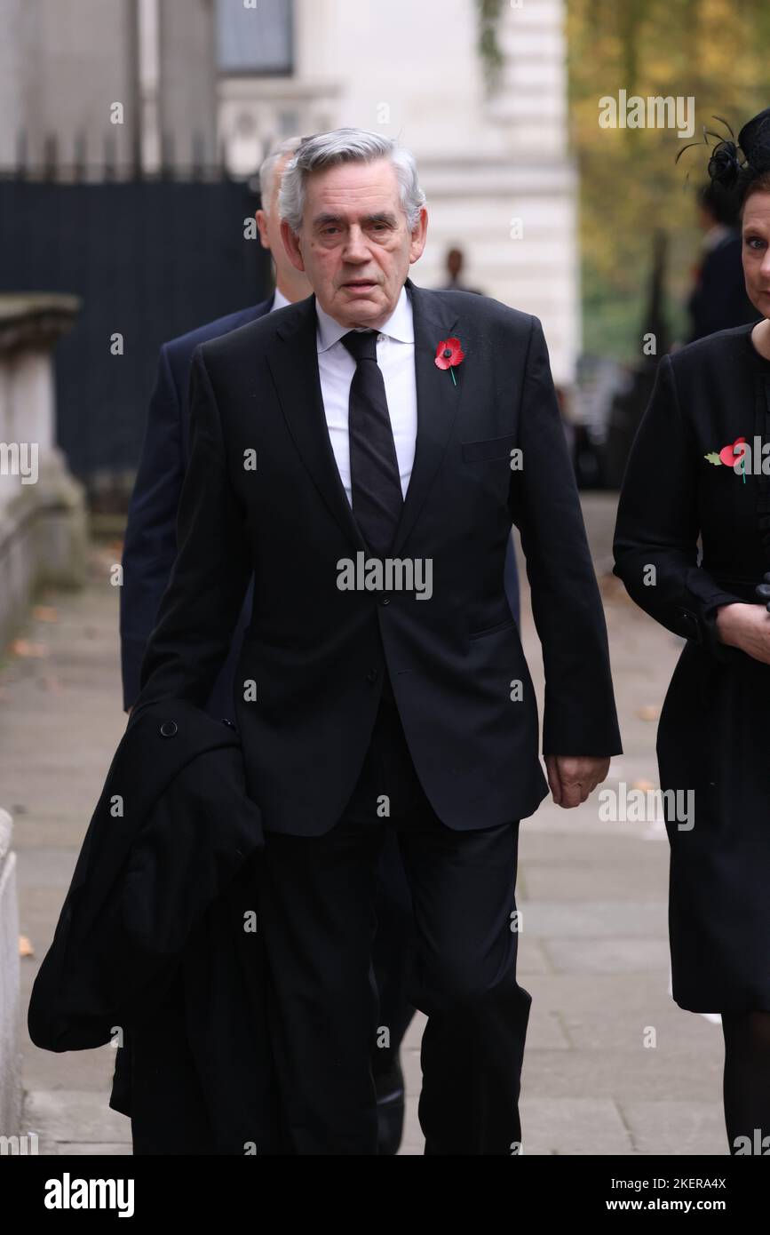 Londra, Regno Unito. 13th Nov 2022. Gordon Brown in Downing Street, prima della domenica di ricordo al Cenotaph Domenica 13 novembre 2022. Credit: Paul Marriott/Alamy Live News Foto Stock