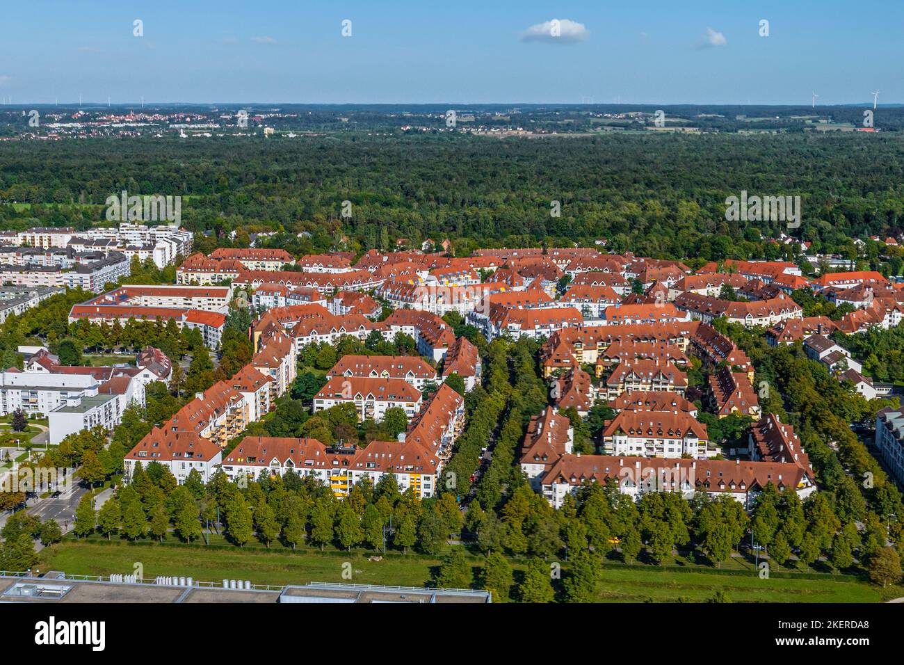 Veduta aerea della regione intorno all'Università di Augusta Foto Stock