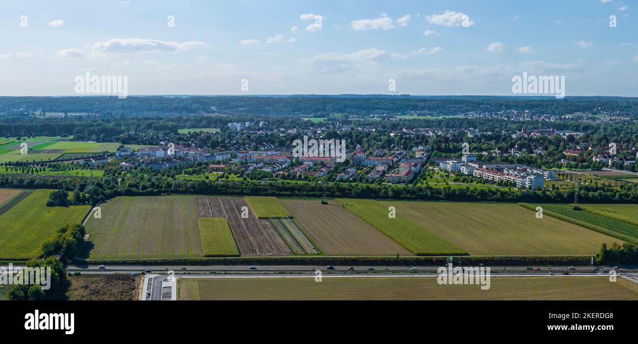 Veduta aerea della regione intorno all'Università di Augusta Foto Stock