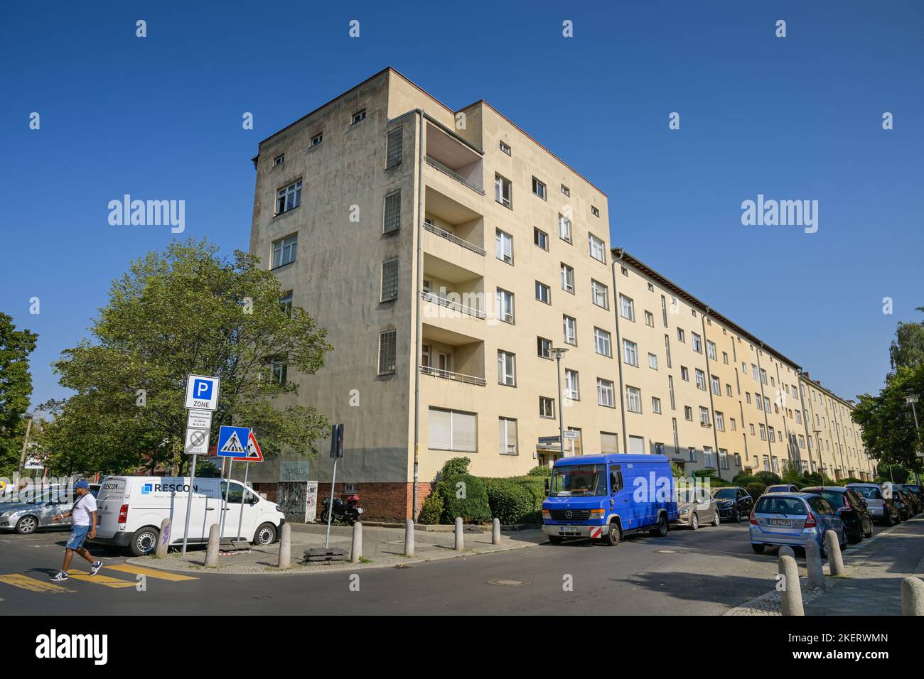 UNESCO Welterbe Siedlung, Wohnstadt Carl Legien, Erich-Weinert-Straße / Sültstraße, Prenzlauer Berg, Pankow, Berlino, Germania Foto Stock