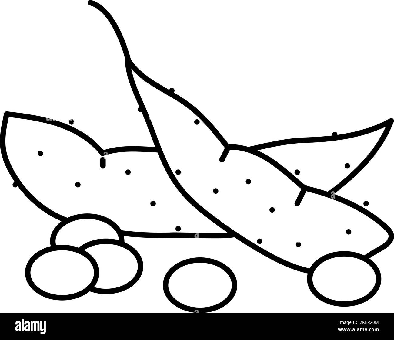 illustrazione del vettore icona della linea di pianta di soia Illustrazione Vettoriale