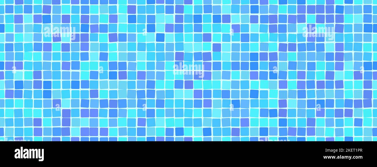 Piscina blu chiaro mosaico mattonelle senza cuciture motivo Illustrazione Vettoriale