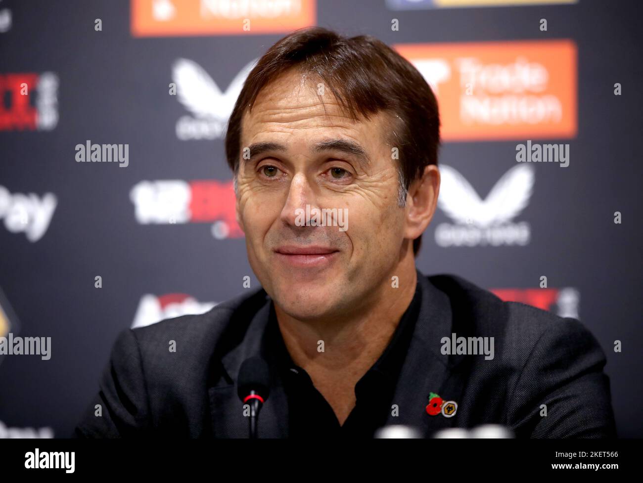 Julen Lopetegui, direttore di Wolverhampton Wanderers, durante una conferenza stampa presso lo stadio Molineux di Wolverhampton. Data immagine: Lunedì 14 novembre 2022. Foto Stock