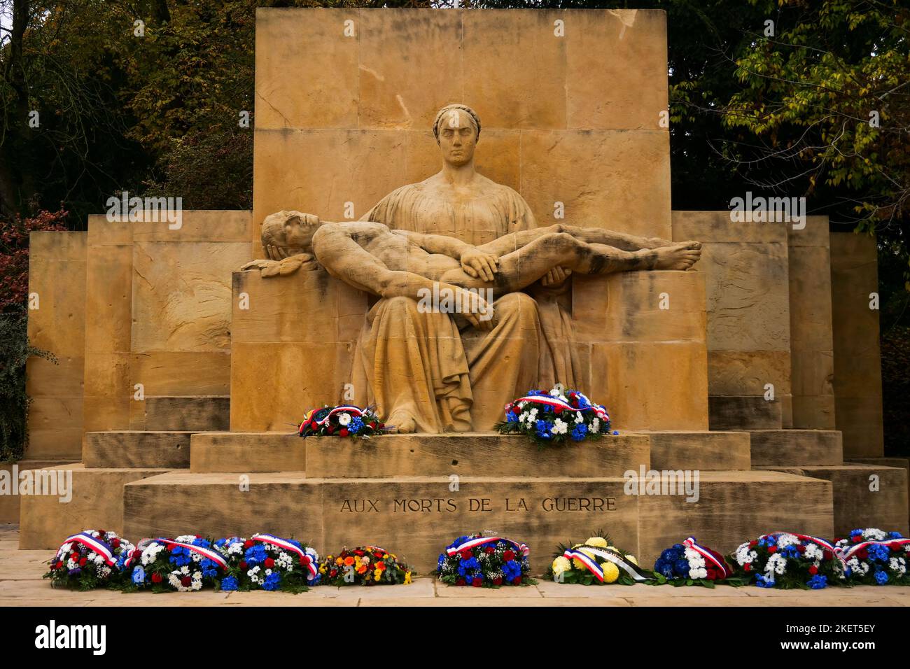 Monumento commemorativo millenario, Parco Gallieni, Metz, Mosella, Lorena, Regione Grand Est, Francia Foto Stock