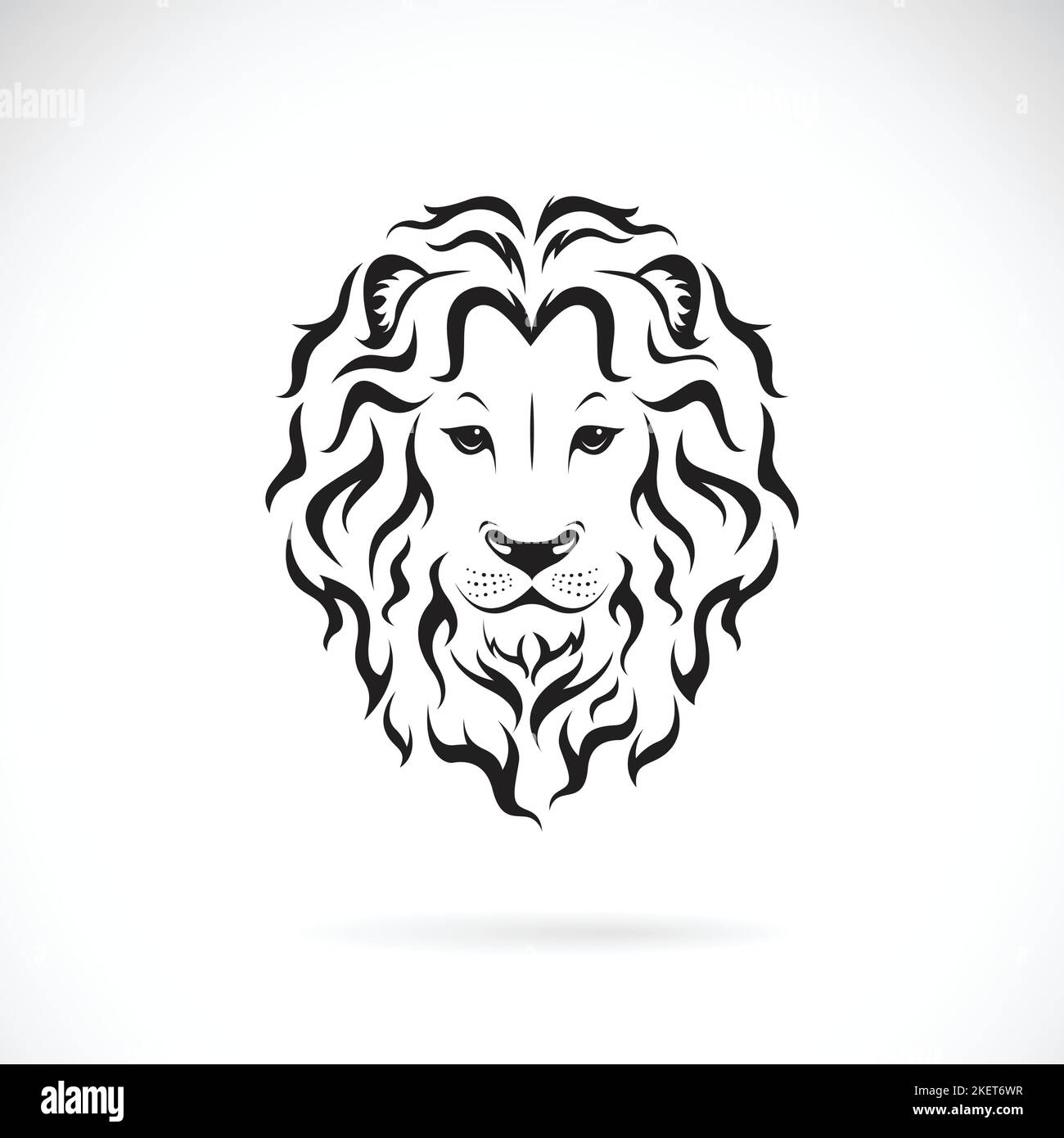 Vettore di testa di leone maschio su sfondo bianco. Animali selvatici. Illustrazione vettoriale a strati facilmente modificabile. Illustrazione Vettoriale