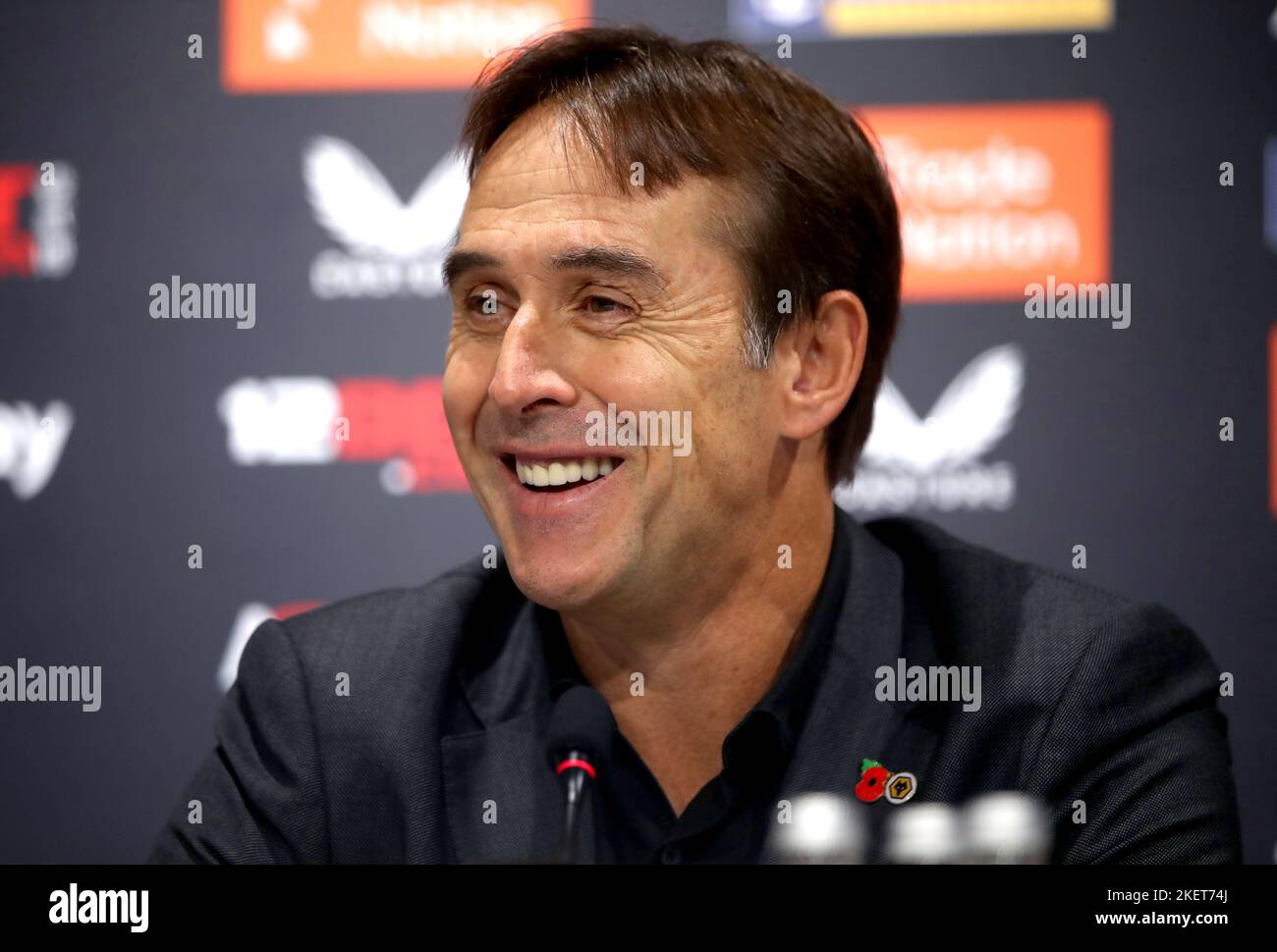 Julen Lopetegui, direttore di Wolverhampton Wanderers, durante una conferenza stampa presso lo stadio Molineux di Wolverhampton. Data immagine: Lunedì 14 novembre 2022. Foto Stock