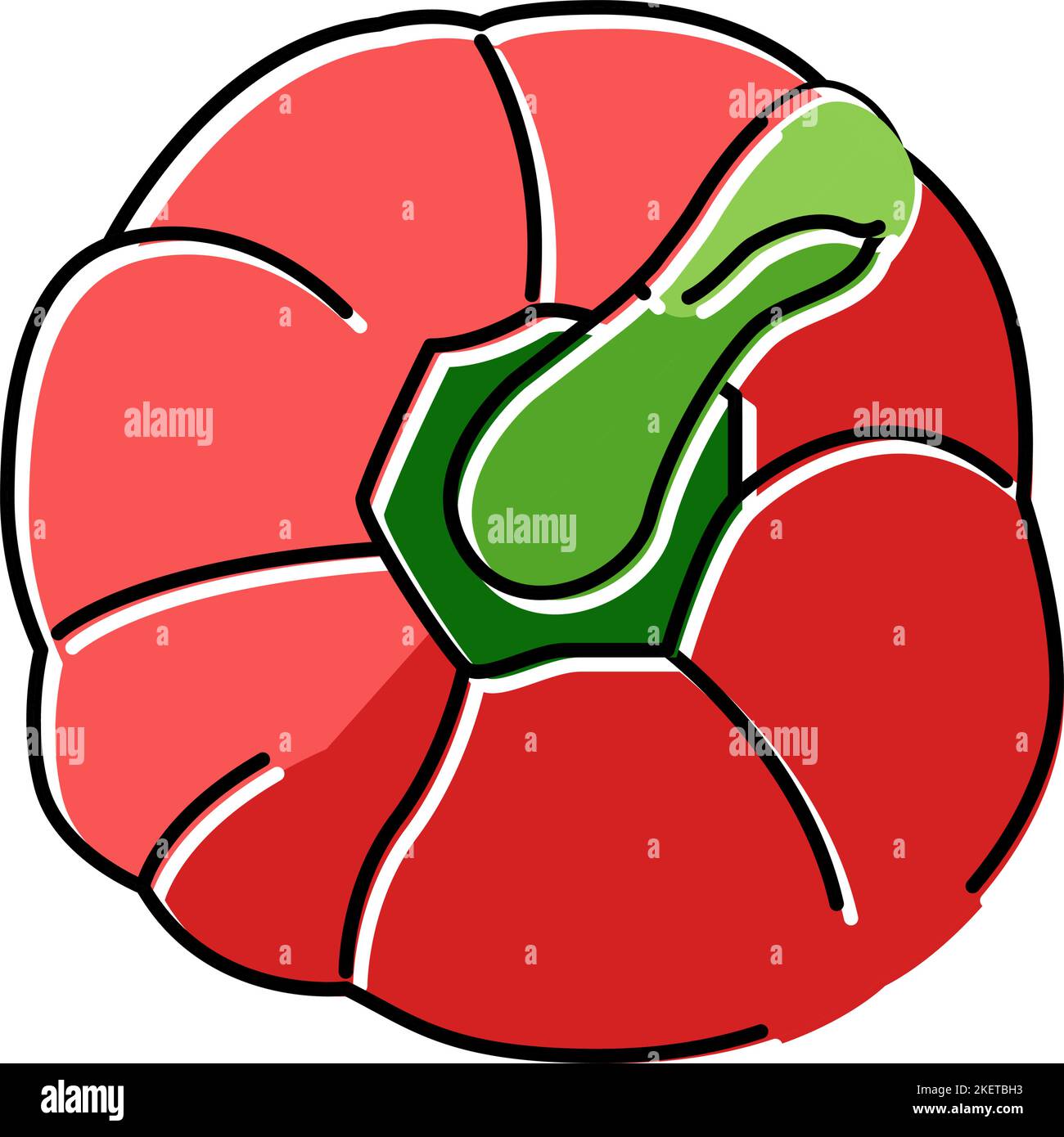 illustrazione vettore icona colore ingrediente pepe rosso Illustrazione Vettoriale