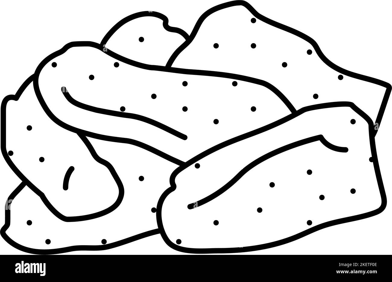 illustrazione vettore icona linea frutta secca zenzero Illustrazione Vettoriale