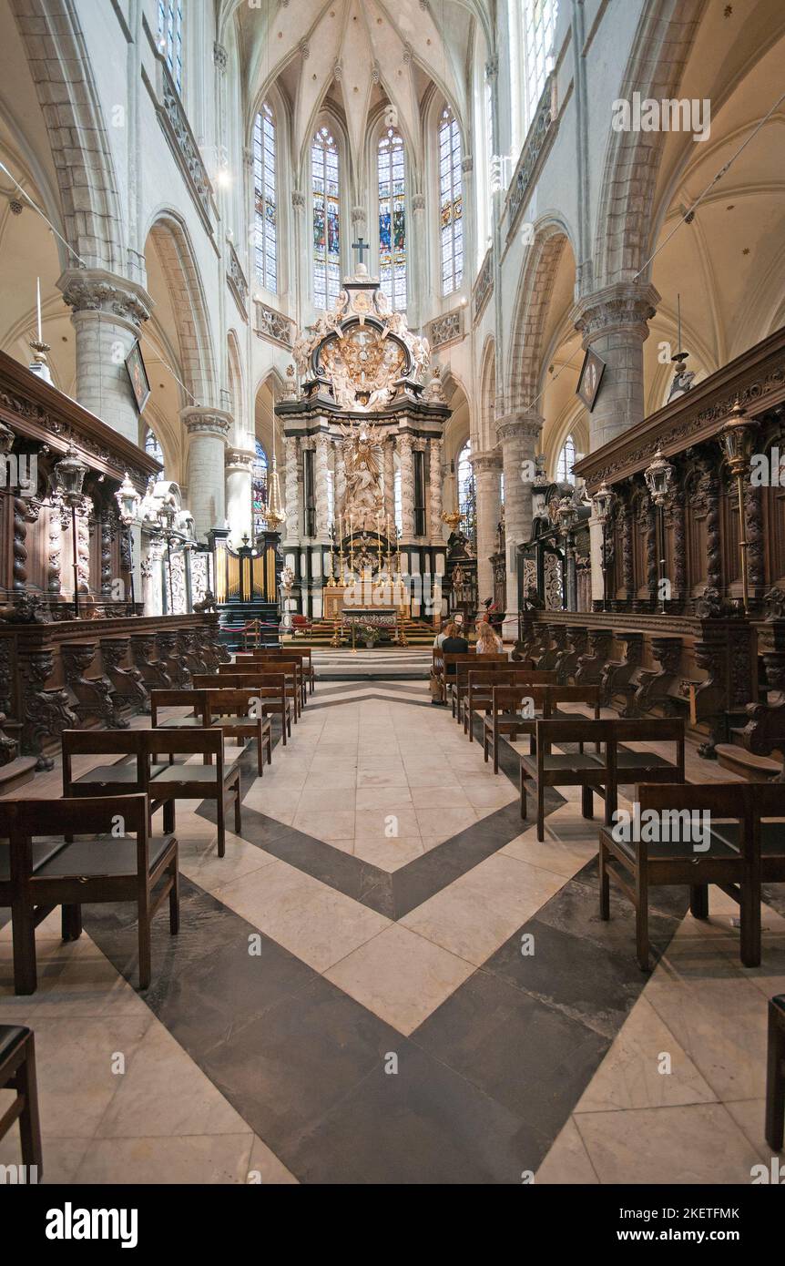 Interno della Chiesa di San Giacomo, Anversa (Fiandre), Belgio Foto Stock