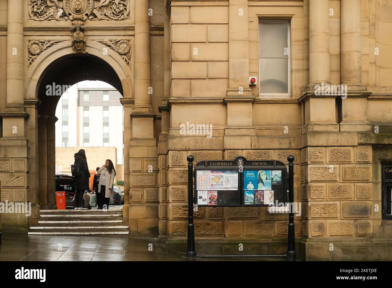 Halifax, West Yorkshire, Regno Unito. Il Municipio di Halifax Foto Stock