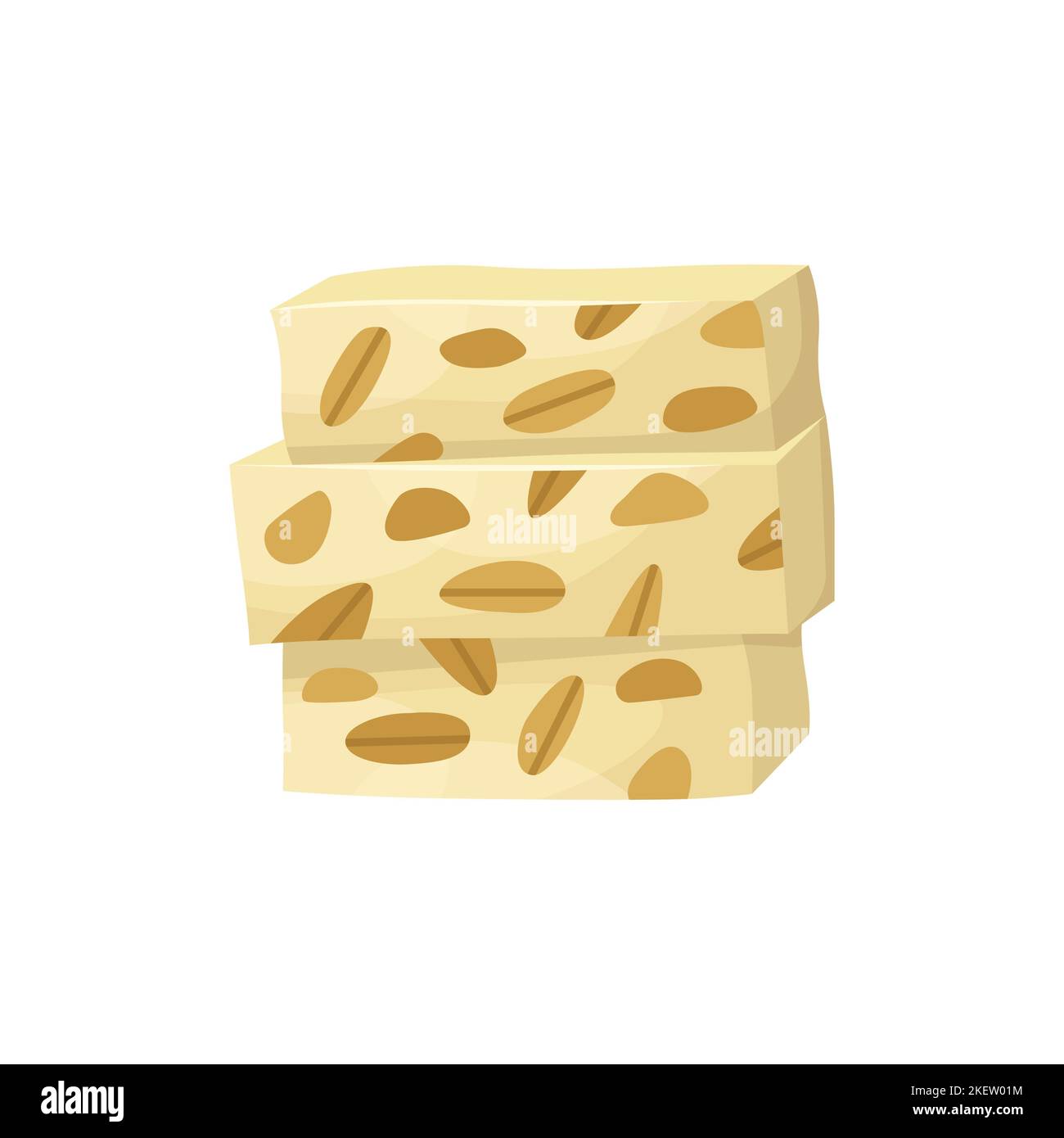 Illustrazione vettoriale di un piatto sudamericano - turron. Cucina per Capodanno e Natale. Stile piatto. Illustrazione Vettoriale