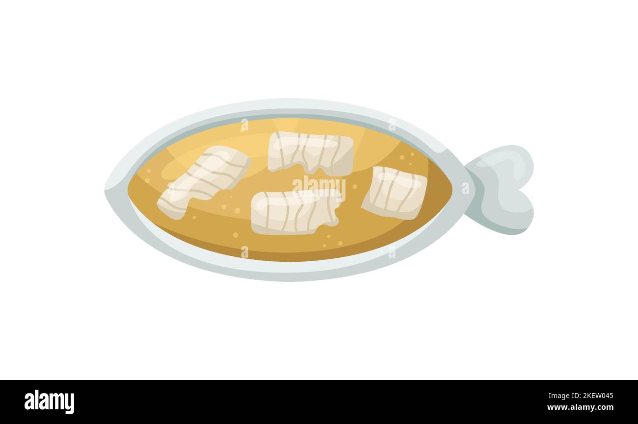 Illustrazione vettoriale di un piatto scandinavo - senapsill. Cucina per Capodanno e Natale. Stile piatto. Illustrazione Vettoriale