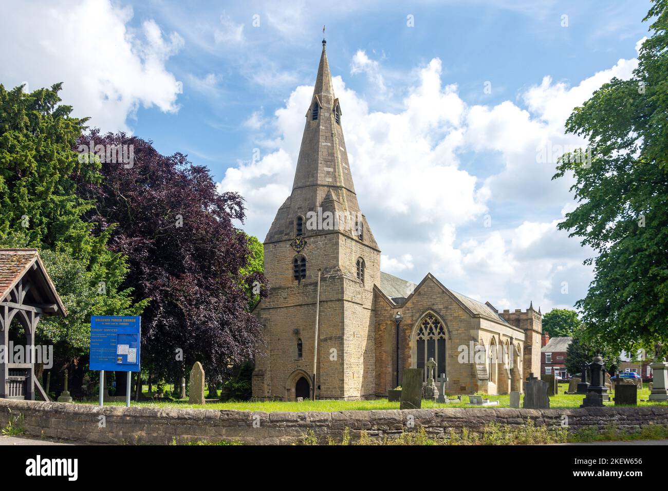 St Mary and St Laurence Parish Church, Church Street, Bolsover, Derbyshire, Inghilterra, Regno Unito Foto Stock