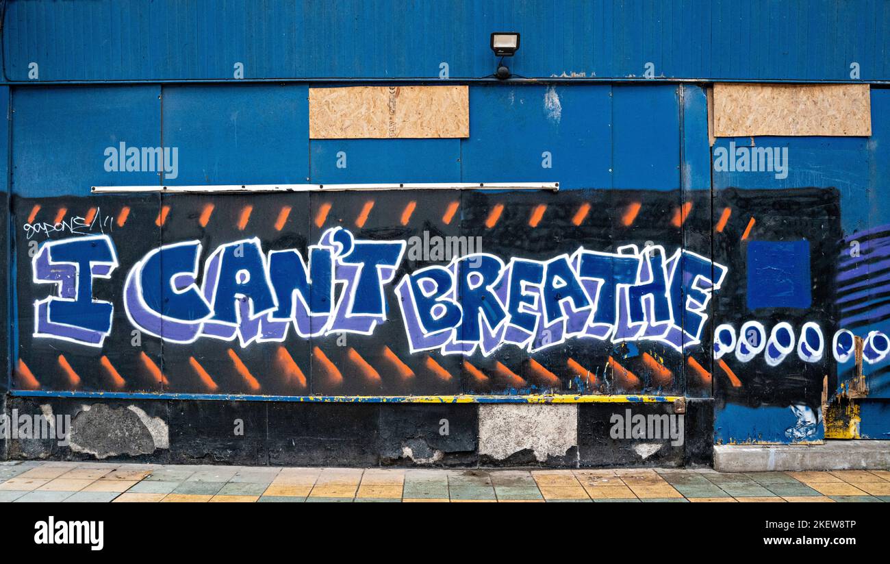 Non riesco a respirare - graffiti Foto Stock
