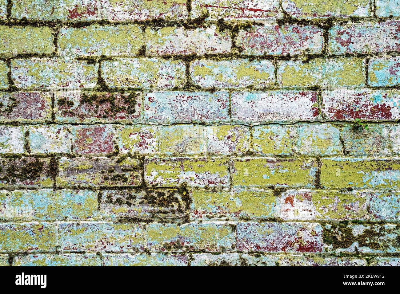 Intemperie, dipinti, muro di mattoni Foto Stock