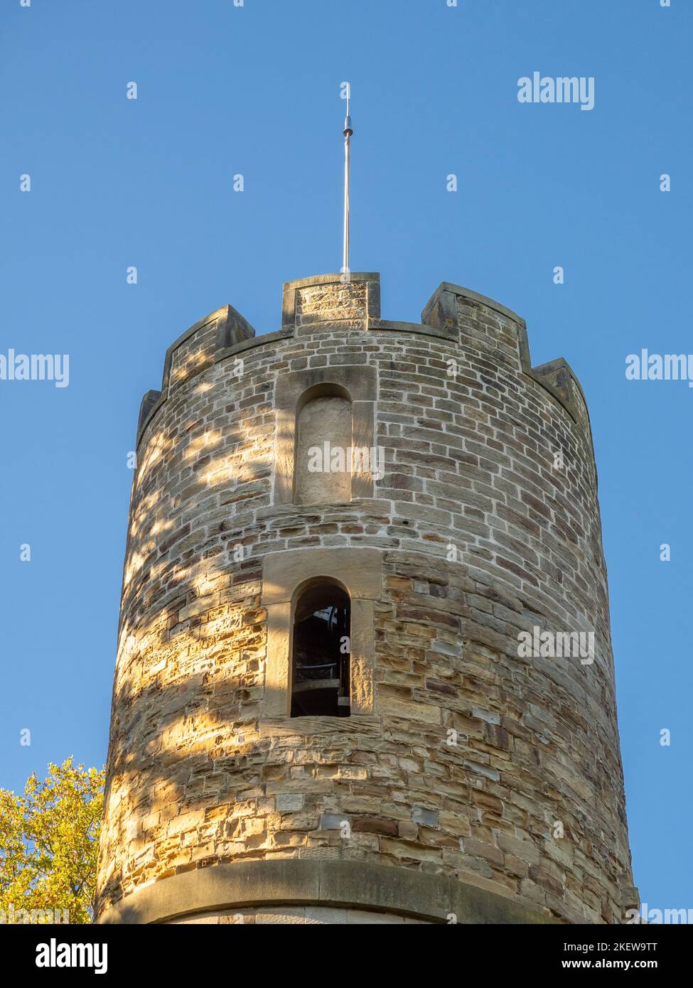 La torretta del castello di Stainborough, una follia nei giardini del castello di Wentworth. Barnsley, Regno Unito Foto Stock