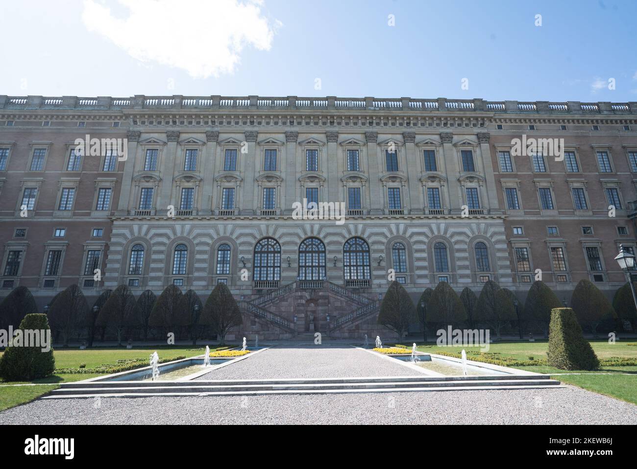 Facciata orientale del Palazzo reale di Stoccolma (Kungliga Slottet i Stockholm) Palazzo di Stoccolma Foto Stock