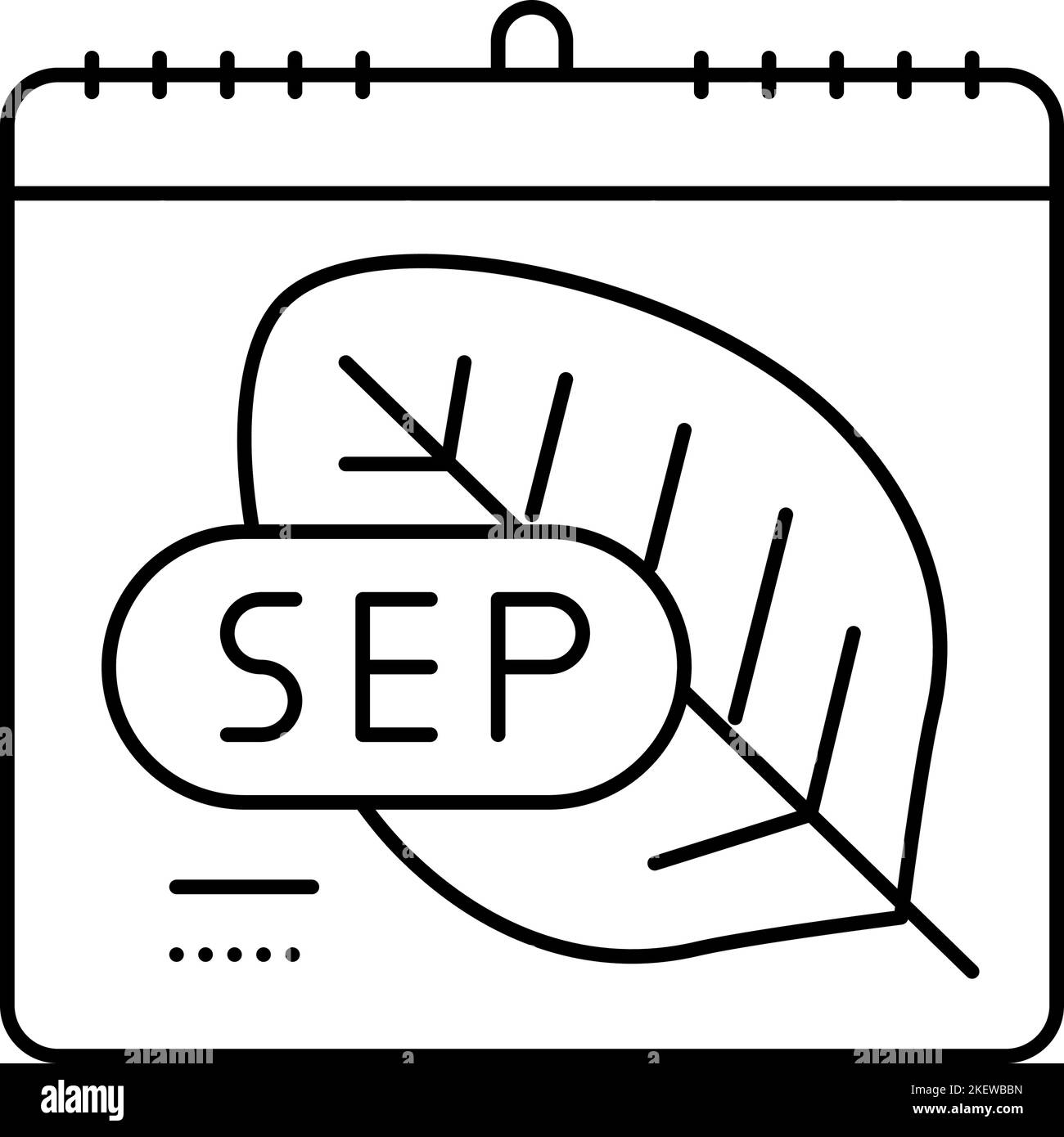 illustrazione vettoriale icona linea autunno settembre Illustrazione Vettoriale